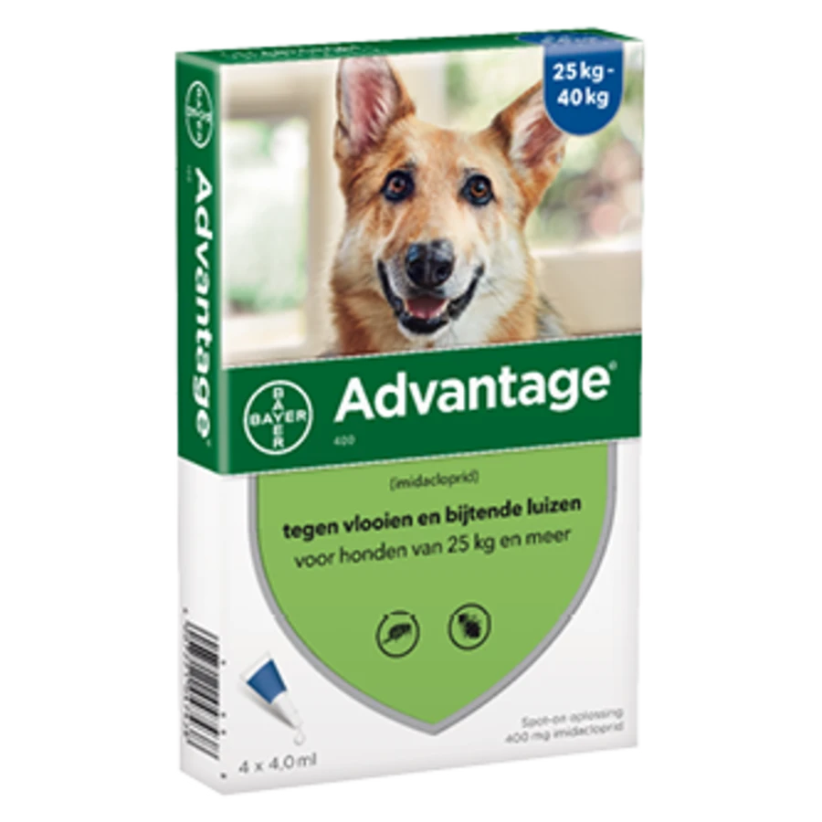 Bayer Advantage 400 Hond (> 25 Kg) 4 Pipetten 3 Bayer Advantage 400 Hond (> 25 Kg) 4 Pipetten