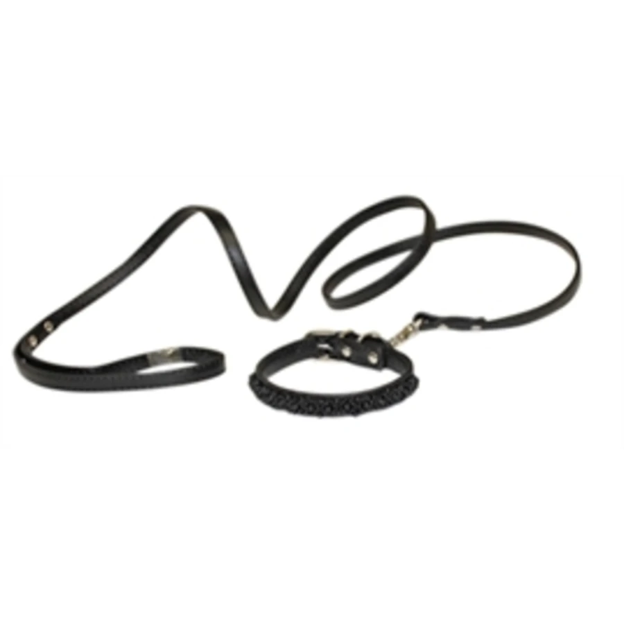 Croci Hondenriem Met Halsband Parels Zwart 3 Croci Hondenriem Met Halsband Parels Zwart