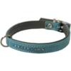 Junai.nl Hondenhalsband Nappa Met Strass Turquoise/Grijs -Hondenspullen Serie Winkel junainl hondenhalsband nappa met strass turquoise