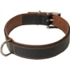 Junai.nl Hondenhalsband Soft Gevoerd Zwart / Cognac -Hondenspullen Serie Winkel junainl hondenhalsband soft gevoerd zwart cognac